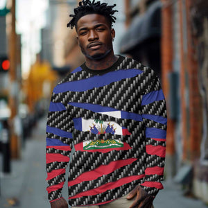 Black Haitians Beast Long Sleeve Shirt Ripped Flag Graphic - African Pride