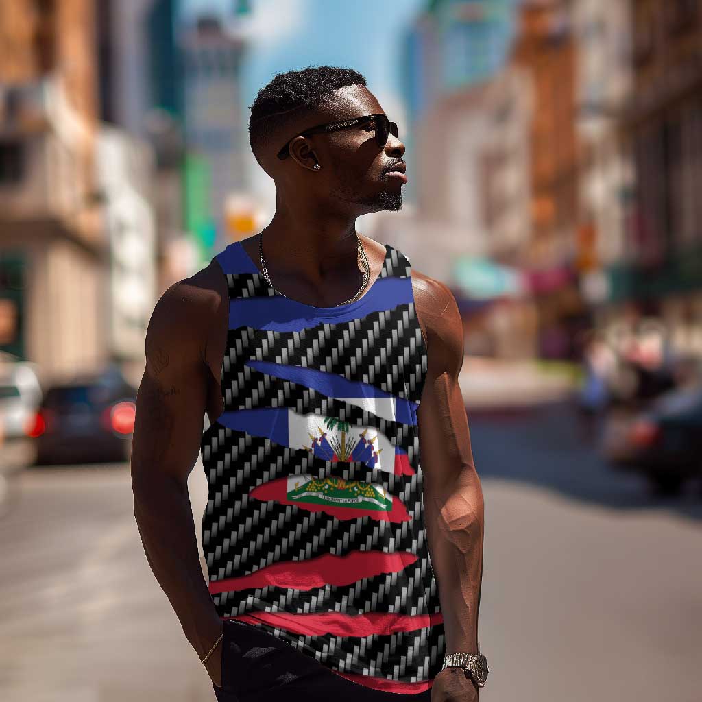 Black Haitians Beast Men Tank Top Ripped Flag Graphic - African Pride