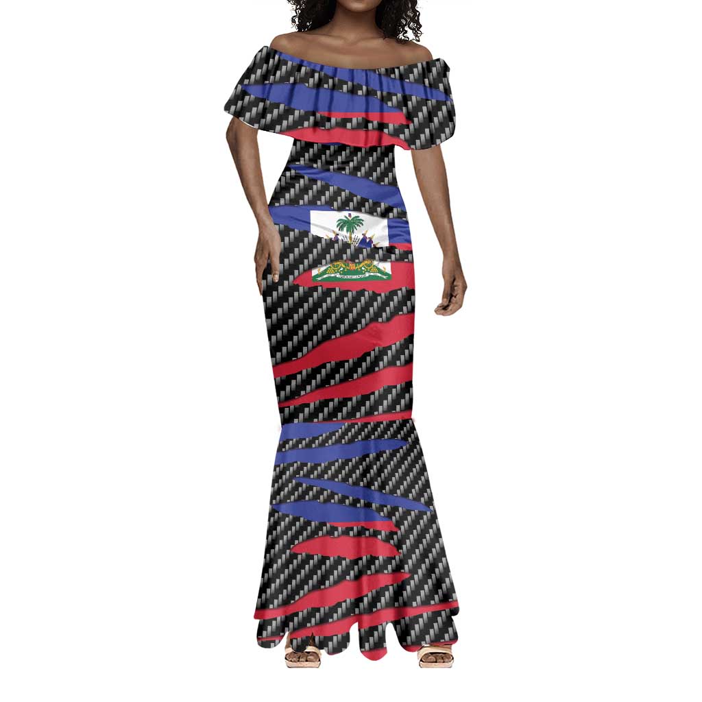 Black Haitians Beast Mermaid Dress Ripped Flag Graphic - African Pride