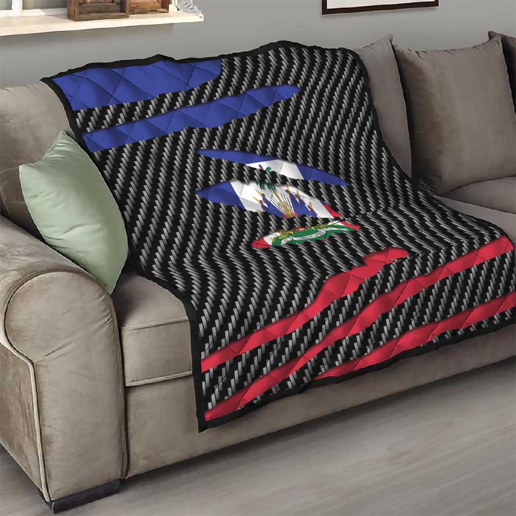 Black Haitians Beast Quilt Ripped Flag Graphic - African Pride