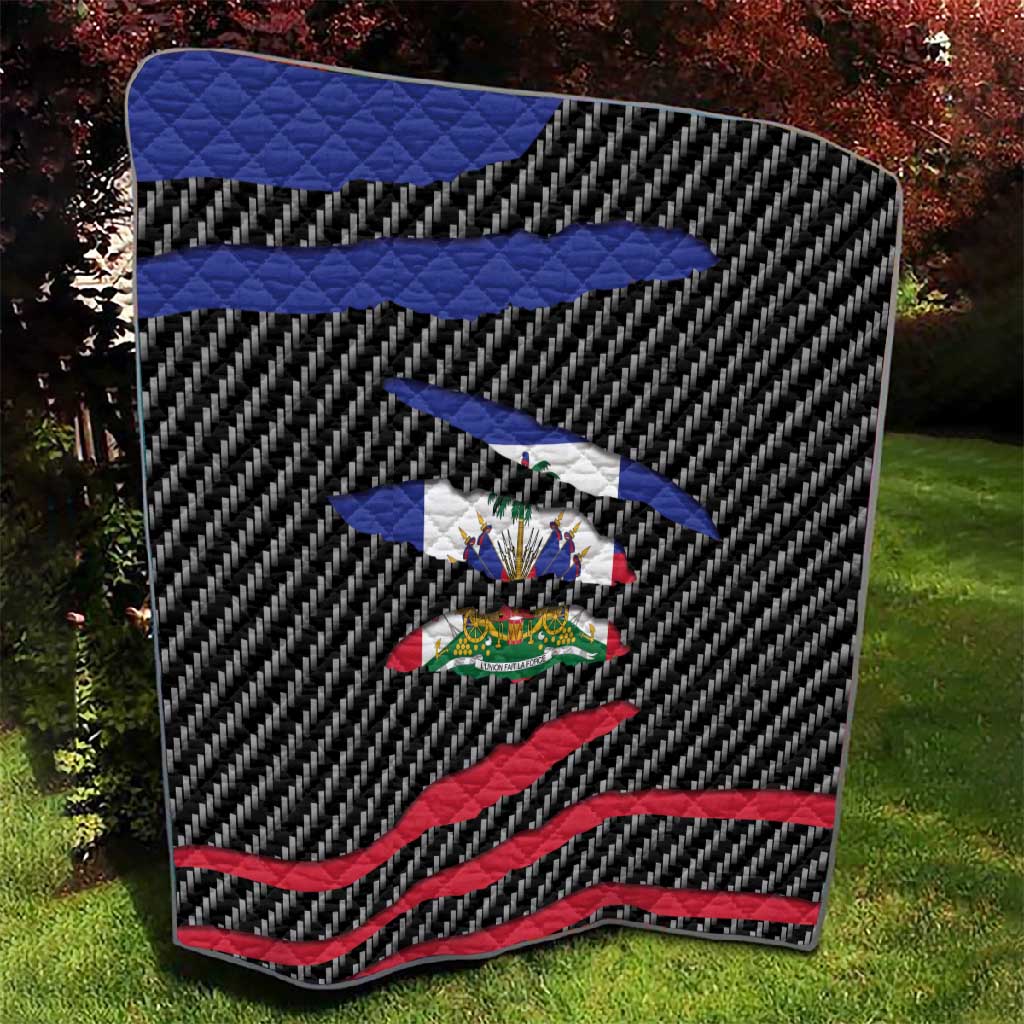 Black Haitians Beast Quilt Ripped Flag Graphic - African Pride