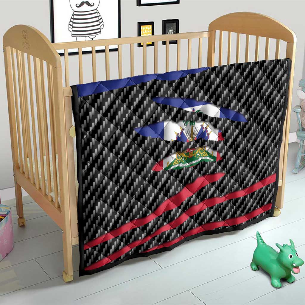 Black Haitians Beast Quilt Ripped Flag Graphic - African Pride