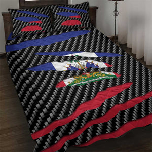Black Haitians Beast Quilt Bed Set Ripped Flag Graphic - African Pride