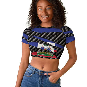 Black Haitians Beast Raglan Cropped T shirt Ripped Flag Graphic LT19