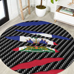 Black Haitians Beast Round Carpet Ripped Flag Graphic - African Pride