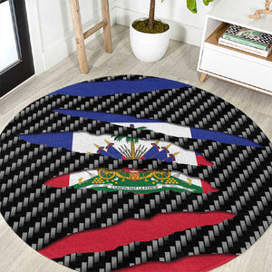 Black Haitians Beast Round Carpet Ripped Flag Graphic - African Pride