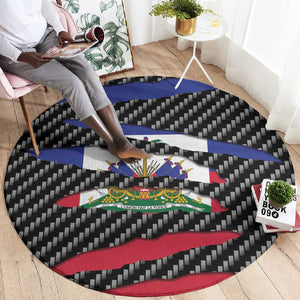 Black Haitians Beast Round Carpet Ripped Flag Graphic - African Pride