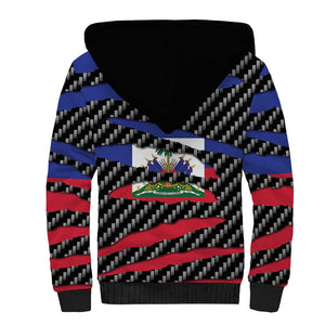 Black Haitians Beast Sherpa Hoodie Ripped Flag Graphic - African Pride