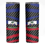 Black Haitians Beast Skinny Tumbler Ripped Flag Graphic - African Pride