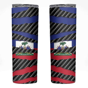 Black Haitians Beast Skinny Tumbler Ripped Flag Graphic - African Pride