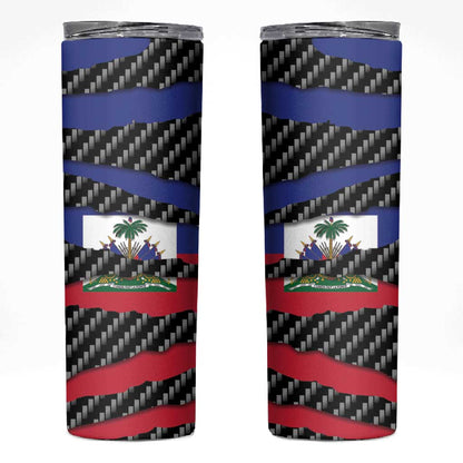 Black Haitians Beast Skinny Tumbler Ripped Flag Graphic - African Pride