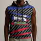 Black Haitians Beast Sleeveless Hoodie Ripped Flag Graphic - African Pride