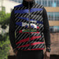 Black Haitians Beast Sleeveless Puffer Jacket Ripped Flag Graphic