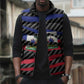 Black Haitians Beast Sleeveless Puffer Jacket Ripped Flag Graphic