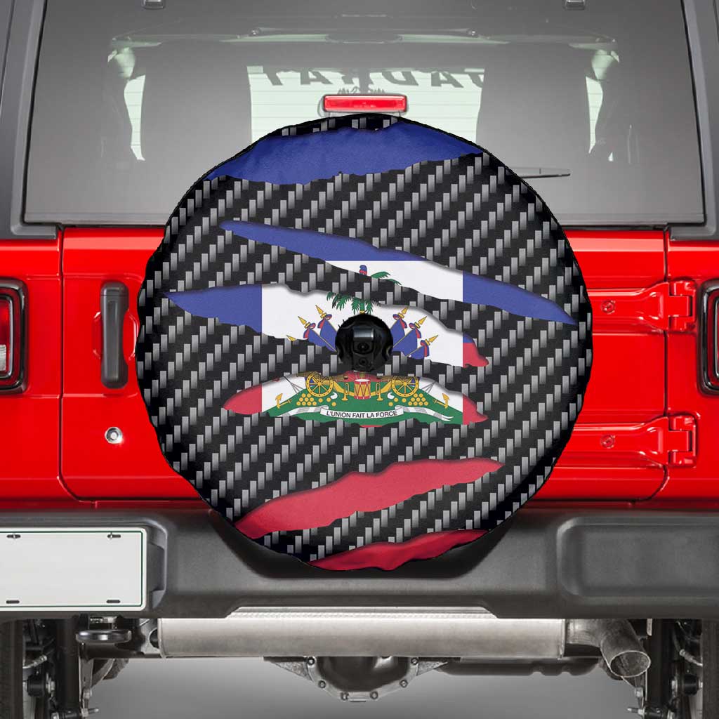 Black Haitians Beast Spare Tire Cover Ripped Flag Graphic - African Pride