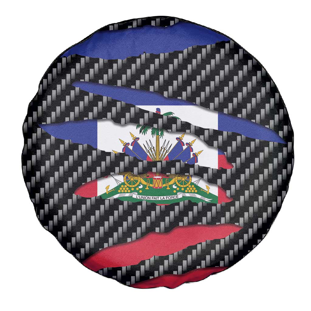 Black Haitians Beast Spare Tire Cover Ripped Flag Graphic - African Pride