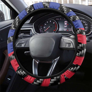 Black Haitians Beast Steering Wheel Cover Ripped Flag Graphic - African Pride