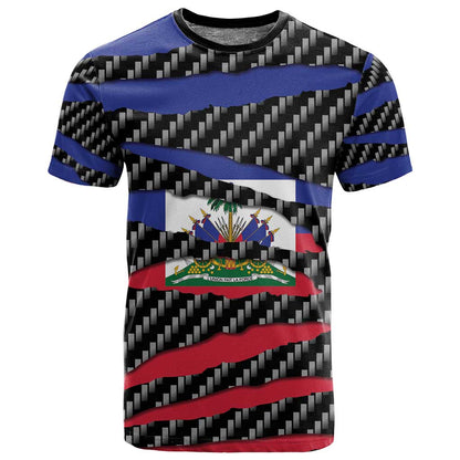 Black Haitians Beast T shirt Ripped Flag Graphic - African Pride