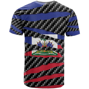 Black Haitians Beast T shirt Ripped Flag Graphic - African Pride