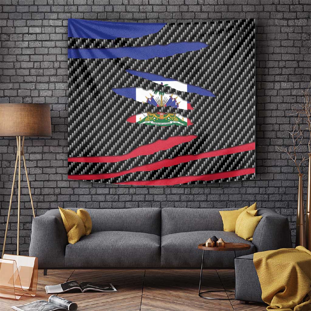 Black Haitians Beast Tapestry Ripped Flag Graphic - African Pride