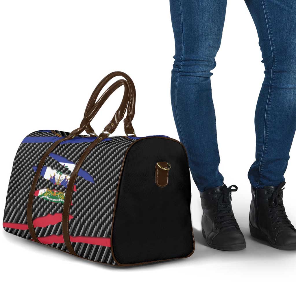 Black Haitians Beast Travel Bag Ripped Flag Graphic