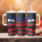 Black Haitians Beast Tumbler With Handle Ripped Flag Graphic - African Pride