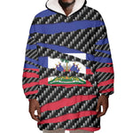 Black Haitians Beast Wearable Blanket Hoodie Ripped Flag Graphic - African Pride