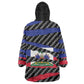 Black Haitians Beast Wearable Blanket Hoodie Ripped Flag Graphic - African Pride