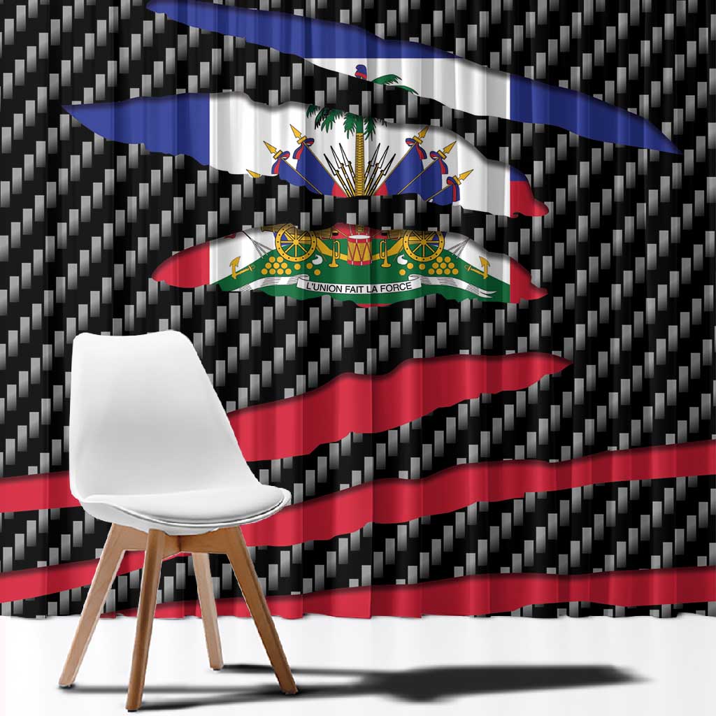 Black Haitians Beast Window Curtain Ripped Flag Graphic - African Pride