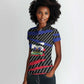 Black Haitians Beast Women Polo Shirt Ripped Flag Graphic LT19