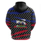 Black Haitians Beast Zip Hoodie Ripped Flag Graphic - African Pride