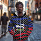 Black Haitians Beast Zip Hoodie Ripped Flag Graphic - African Pride