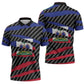 Black Haitians Beast Zipper Polo Shirt Ripped Flag Graphic