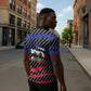 Black Haitians Beast Zipper Polo Shirt Ripped Flag Graphic