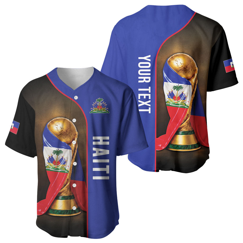 Personalized Afro Haiti Football 2026 Baseball Jersey Trophy Flag Pride Art