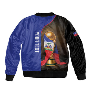 Personalized Afro Haiti Football 2026 Bomber Jacket Trophy Flag Pride Art