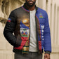 Personalized Afro Haiti Football 2026 Bomber Puffer Jacket Trophy Flag Pride Art