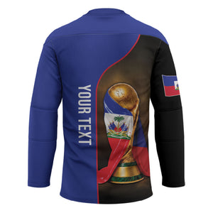 Personalized Afro Haiti Football 2026 Hockey Jersey Trophy Flag Pride Art