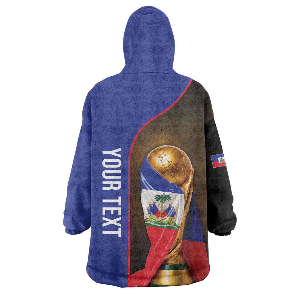 Personalized Afro Haiti Football 2026 Kid Wearable Blanket Hoodie Trophy Flag Pride Art