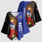 Personalized Afro Haiti Football 2026 Kimono Sleeve Blouse Trophy Flag Pride Art