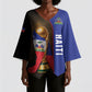 Personalized Afro Haiti Football 2026 Kimono Sleeve Blouse Trophy Flag Pride Art