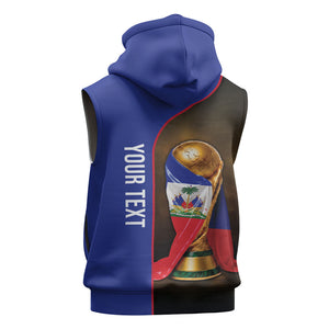 Personalized Afro Haiti Football 2026 Sleeveless Hoodie Trophy Flag Pride Art