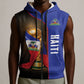 Personalized Afro Haiti Football 2026 Sleeveless Zip Hoodie Trophy Flag Pride Art