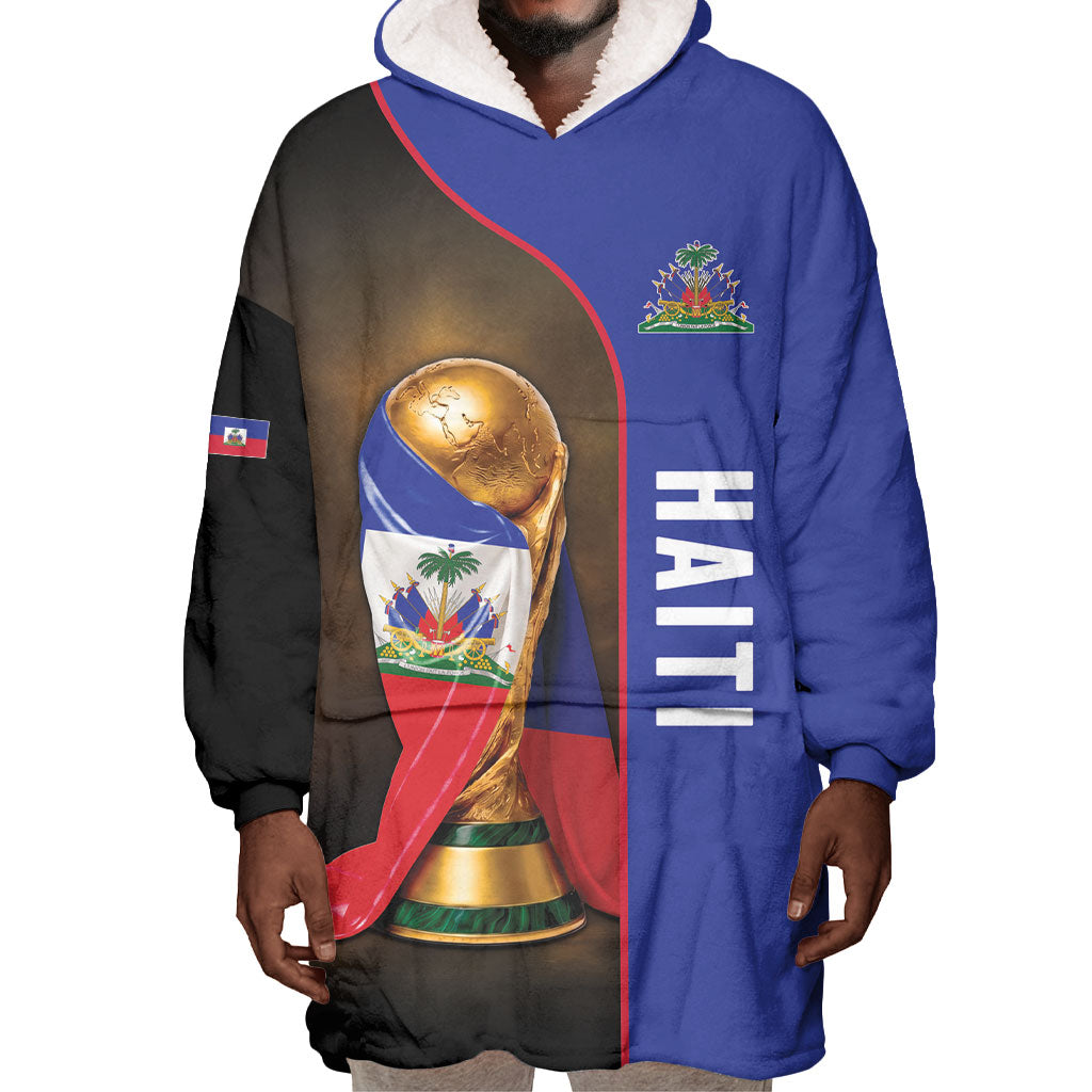 Personalized Afro Haiti Football 2026 Wearable Blanket Hoodie Trophy Flag Pride Art