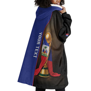 Personalized Afro Haiti Football 2026 Wearable Blanket Hoodie Trophy Flag Pride Art