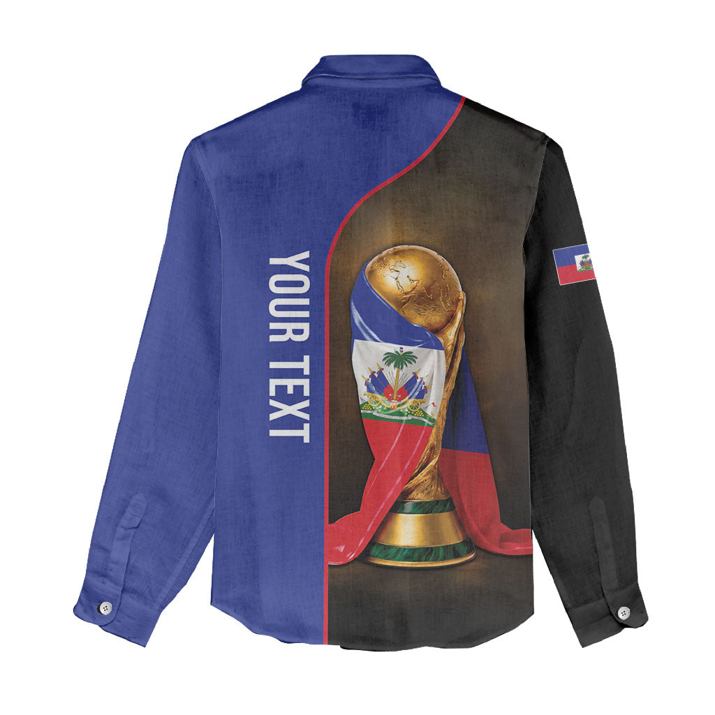 Personalized Afro Haiti Football 2026 Women Casual Shirt Trophy Flag Pride Art