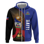 Personalized Afro Haiti Football 2026 Zip Hoodie Trophy Flag Pride Art