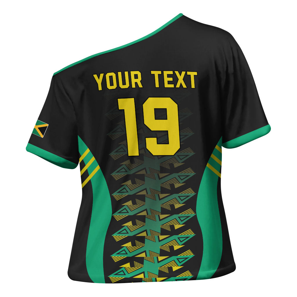 Custom Afro-Jamaicans Football Cross Shoulder Shirt Reggae Boyz Tribal Glory