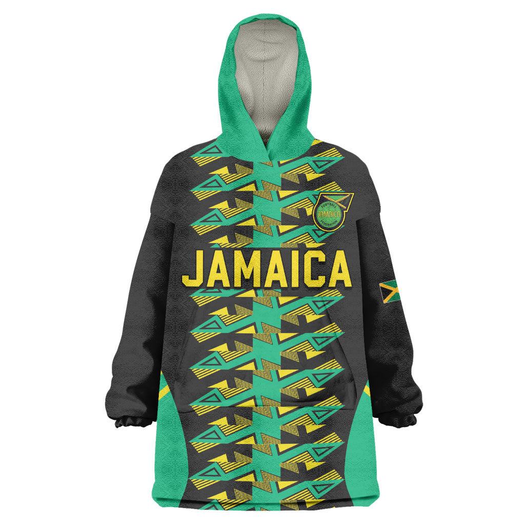 Custom Afro-Jamaicans Football Kid Wearable Blanket Hoodie Reggae Boyz Tribal Glory