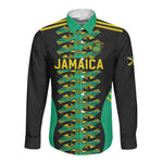 Custom Afro-Jamaicans Football Long Sleeve Button Shirt Reggae Boyz Tribal Glory